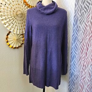 Adrienne Vittadini | Purple Cowl Neck Sweater Tunic | Size M